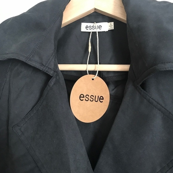 ESSUE Women’s Jacket Black belted Size Small NWT - Picture 10 of 12